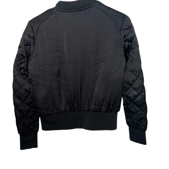 H&M - Women's Zippered Bomber Jacket in Black - Picture 2 of 4